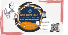 Job Dive 360° Berufsfeldpanorama Hotel und Gastronomie Startbildschirm