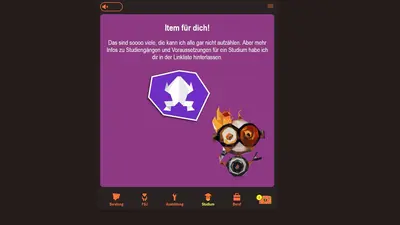 Ingame Screen: Itemkarte