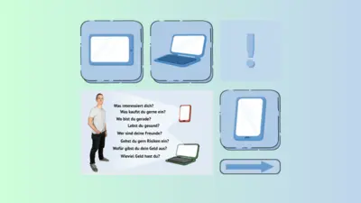 Screenshot mit vielen Fragen rund um das Online-Verhalten