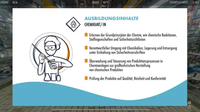 Screenshot aus dem Berufsfeldpanorama Chemie (Produktion)