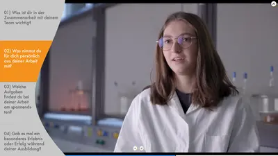 Screenshot aus dem Berufsfeldpanorama Chemie (Produktion)