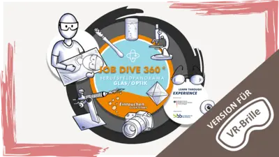 Startseite der VR-Version des Berufsfeldpanoramas Glas Optik